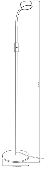 Lampada da terra dimmerabile a LED BRUNO LED/3W/230V 3000/4000/6500K nero