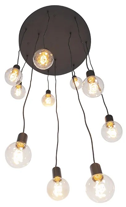 Lampada a sospensione moderna nera 60 cm 10 luci - FACIL