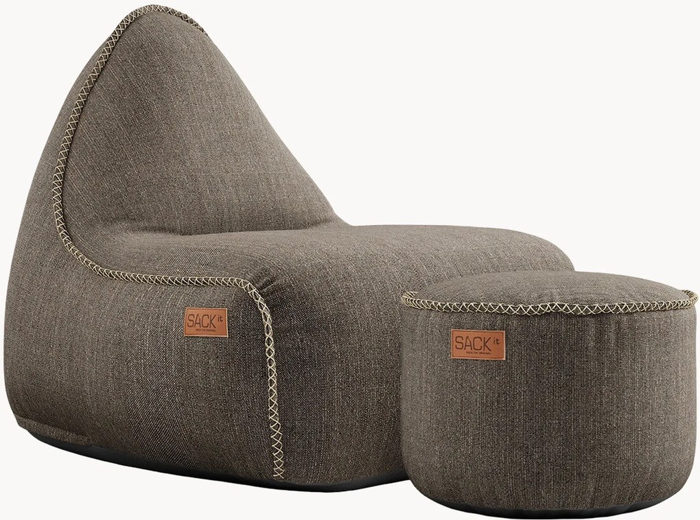 Pouf sacco da giardino con poggiapiedi Cobana