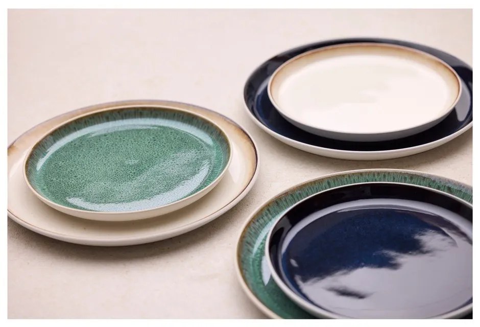 Piatto da dolce bianco/verde in gres ø 21 cm Gastro White/Green – Bitz