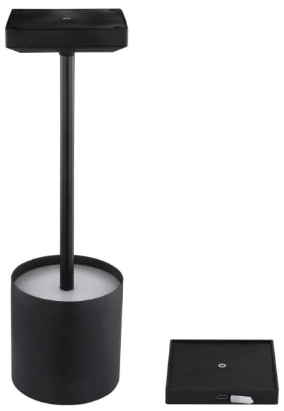 Globo 58487B - Lampada da tavolo LED ricaricabile dimmerabile a sfioramento DIXON 1,5W/5V 2200 mAh nero