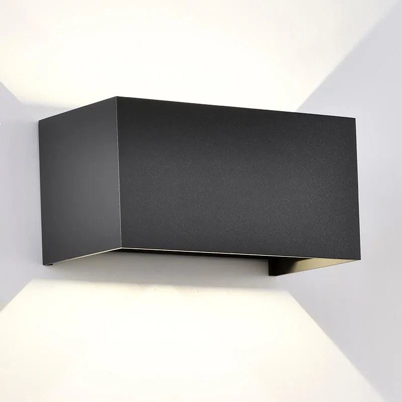 Applique LED design da esterno Davos Double doppia luce grigio IP54, luce bianco caldo 2200 lumen, MANTRA