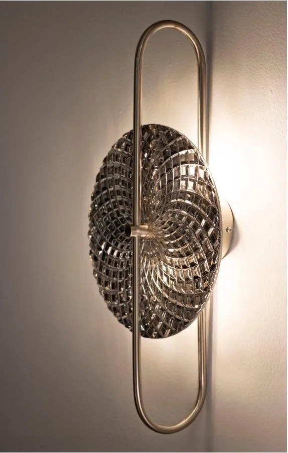 Lampada da parete argentata in metallo Silvery – Mauro Ferretti
