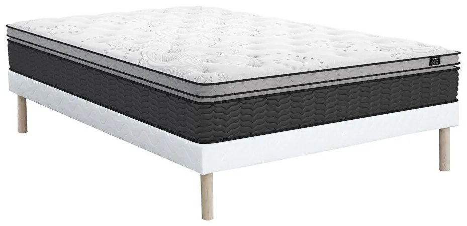 Set rete + materasso ibrido molle insacchettate e topper integrato sp. 35cm 160 x 200cm - GAMIANI di YSMÉE