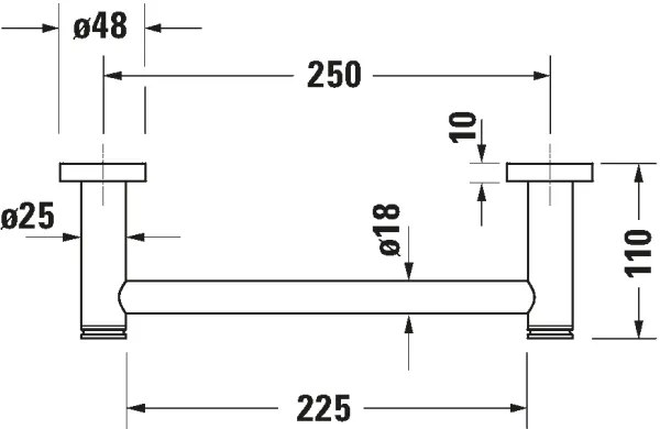 Duravit 99144600 - Maniglia per vasca D-CODE 28,4 cm nero opaco