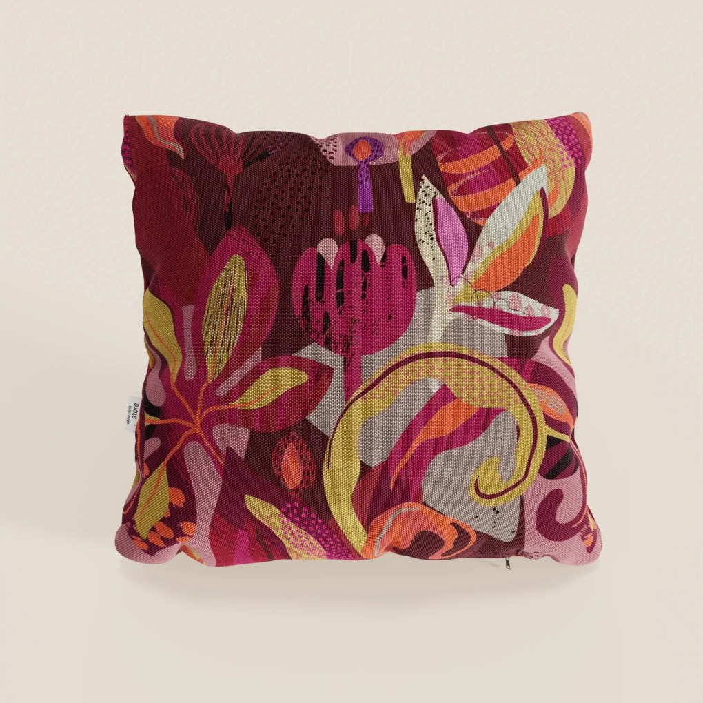 Joy collezione cuscini a fantasie multicolor in tessuto fresco cotone impermeabile rosso