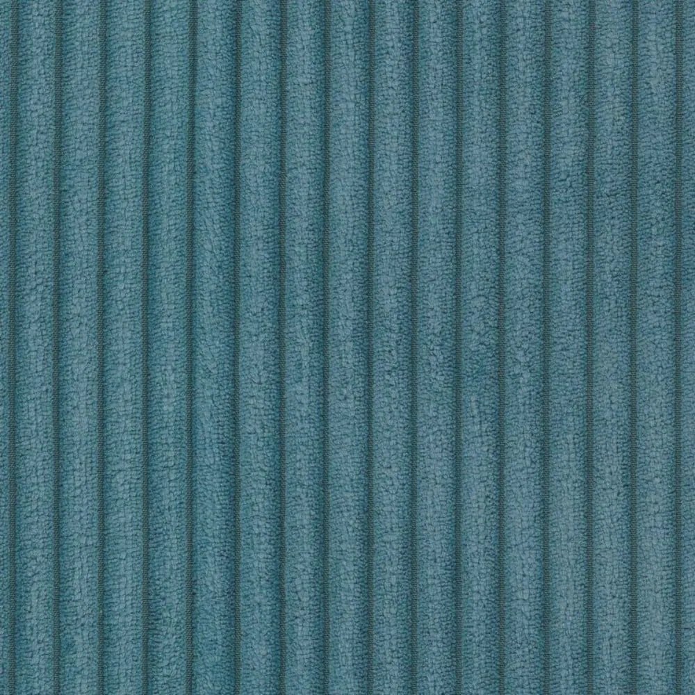 Divano angolare turchese allungabile/con contenitore (a U) con rivestimento in velluto a coste Sara – Ropez