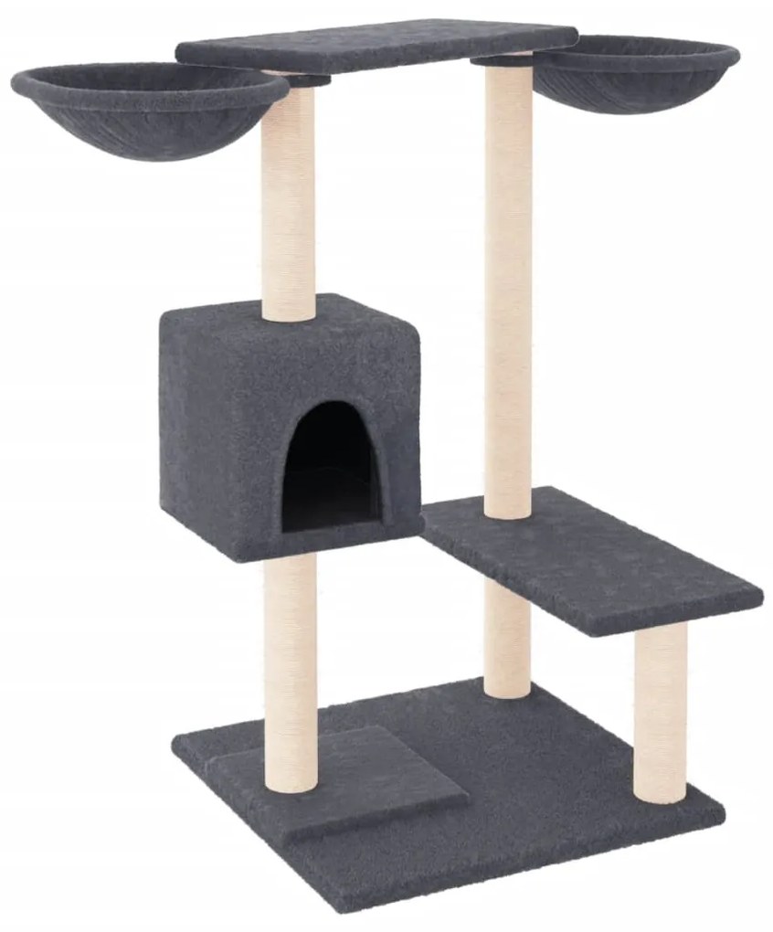 Albero per gatti con tiragraffi grigio scuro 82 cm