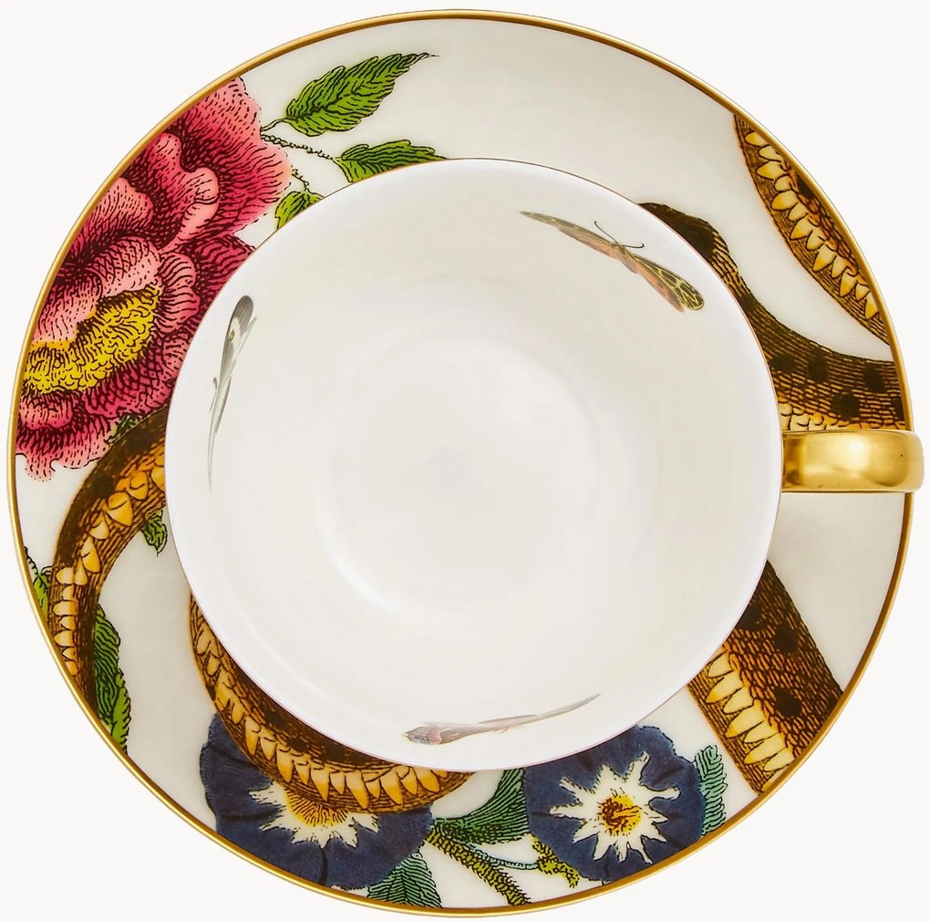 Tazza e piattino in Fine China Leopard Snake