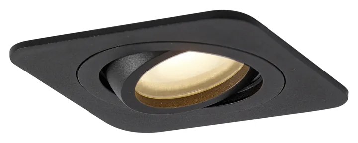 Set di 6 faretti da incasso neri arrotondati GU10 50mm orientabili e inclinabili IP44 - Alberto
