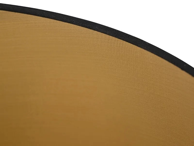 Paralume in cotone nero 45/50/28 con interno dorato