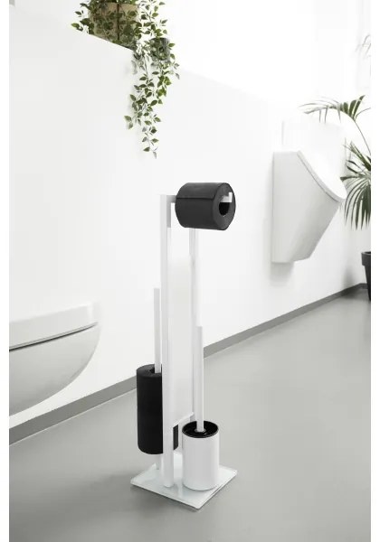 WENKO 21565100 - Scopino per WC RIVALTA 18x70 cm bianco/nero
