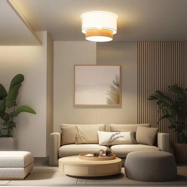 Brilagi - Plafoniera LED CERIA 1xE27/40W/230V Ø 50 cm bianco/beige