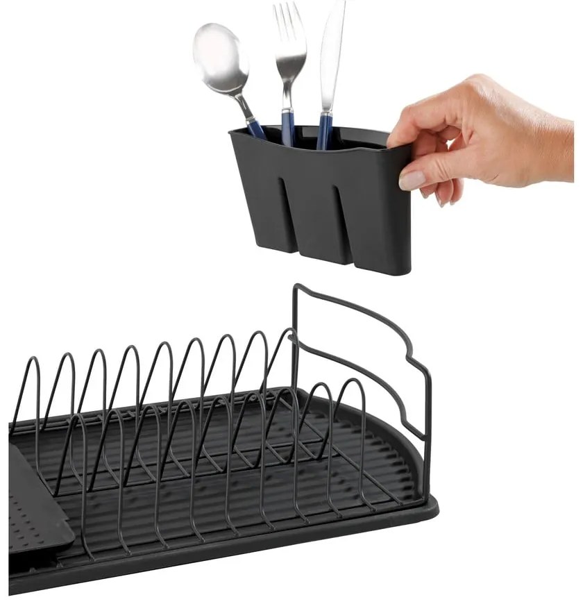 Scolapiatti nero a goccia Basic - Wenko