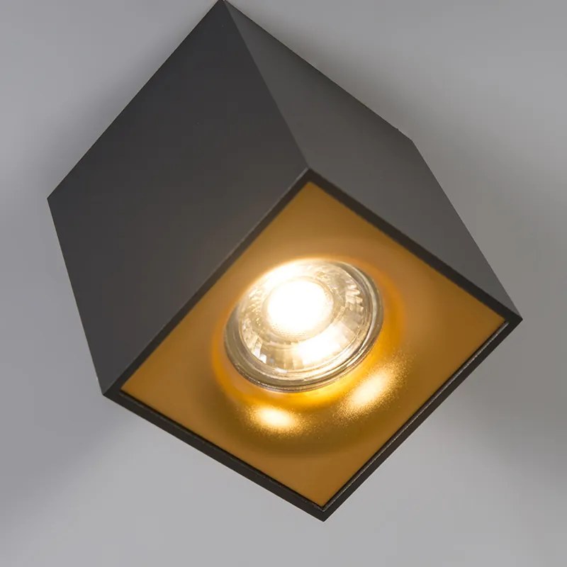 Faretto moderno nero con oro - Quba Delux