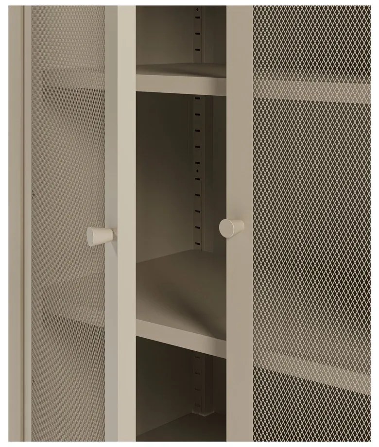 Armadietto color crema in metallo 70x100x40 cm Fayna – Marckeric