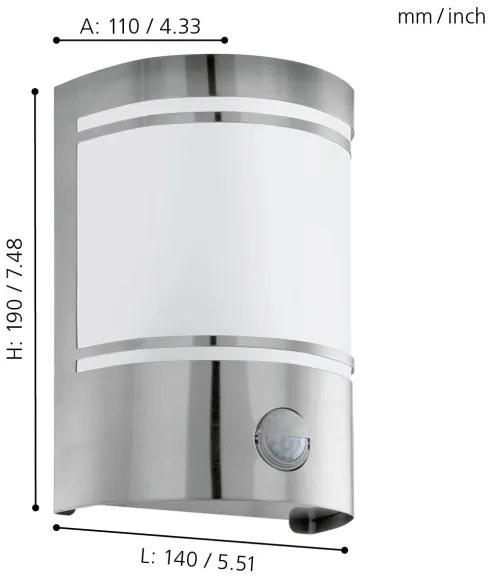 EGLO 30192 - Lampada da esterno CERNO 1xE27/40W IP44