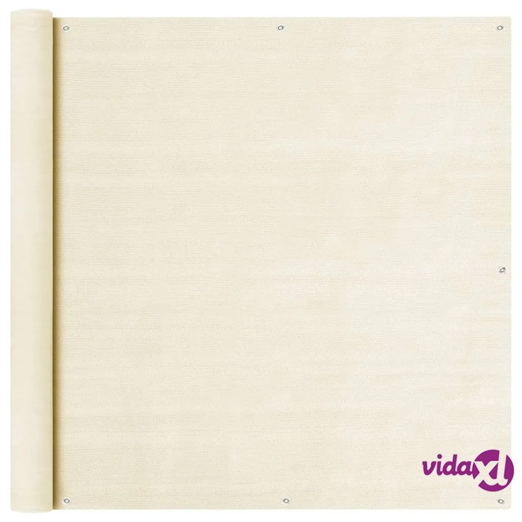 vidaXL Schermo Frangivista per Balcone Crema 120x600 cm in HDPE