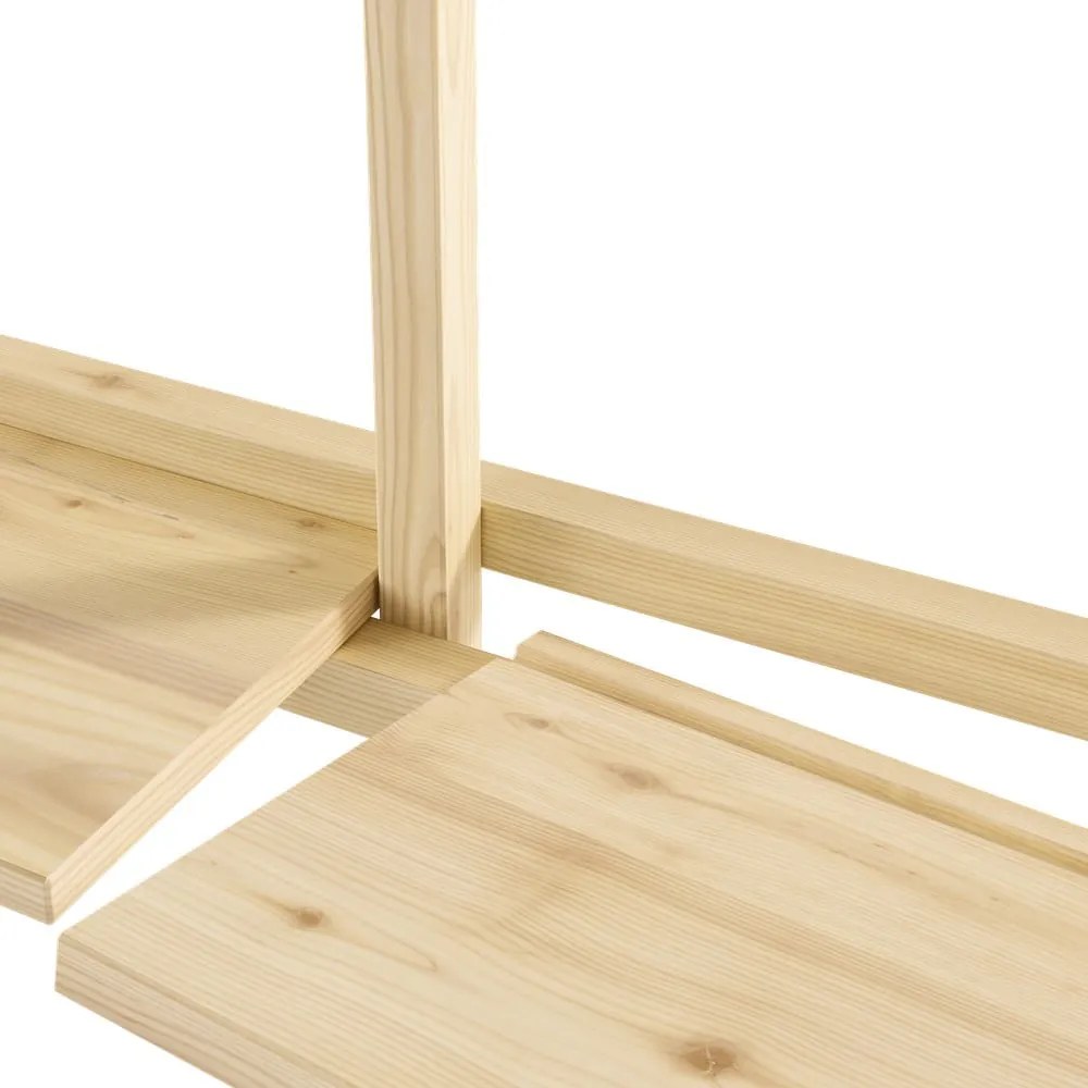 Libreria da parete di colore naturale in pino massiccio 192x47,5 cm Groove – Karup Design