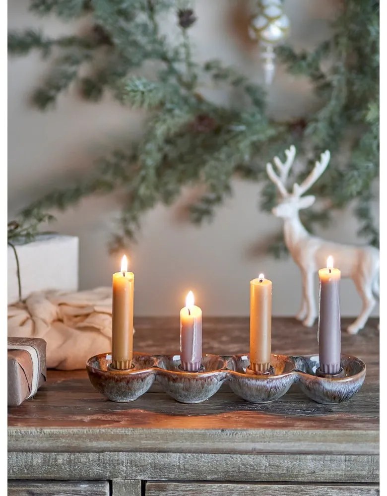 Portacandela in gres per avvento Kalia – Bloomingville
