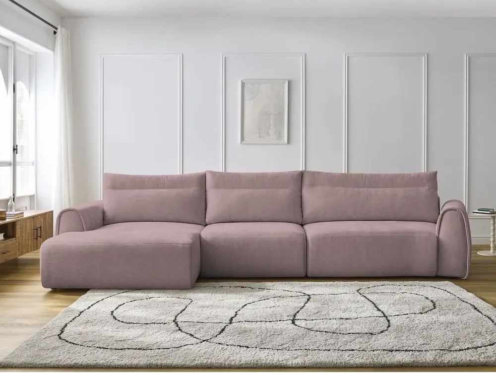 Divano angolare in rosa chiaro Aden – Bobochic Paris