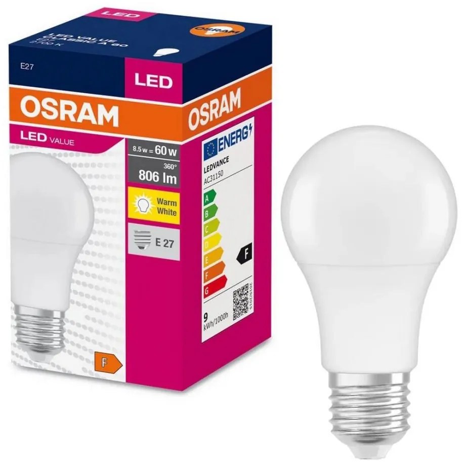Lampadina LED A60 E27/8,5W/230V 2700K - Osram