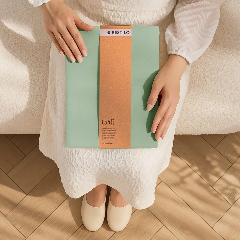 Tenda parzialmente oscurante color menta 140x270 cm Carli – Restilo