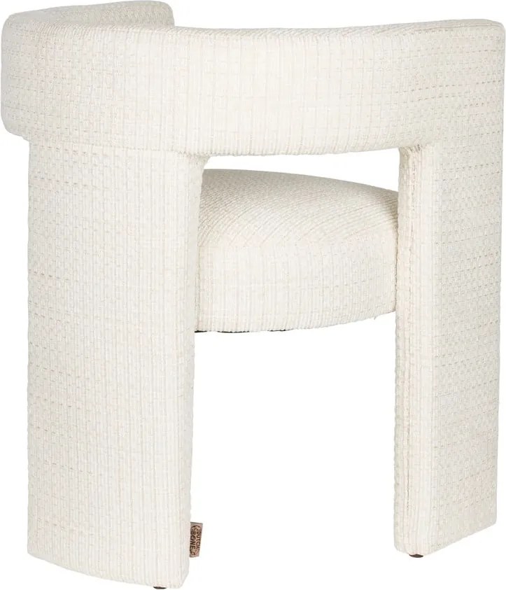 Sedia da pranzo color crema in imbottito con braccioli Medina – Dutchbone