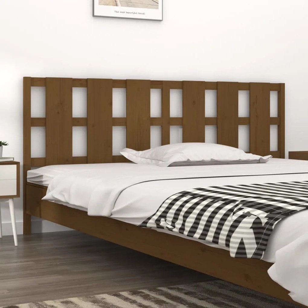 Testiera Per Letto Ambra 205,5x4x100 Cm Legno Massello Di Pino /