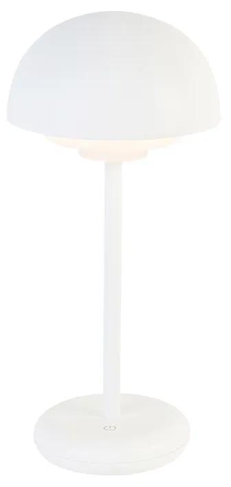 Lampada da tavolo bianca con LED ricaricabile e dimmer touch a 3 livelli - Maureen