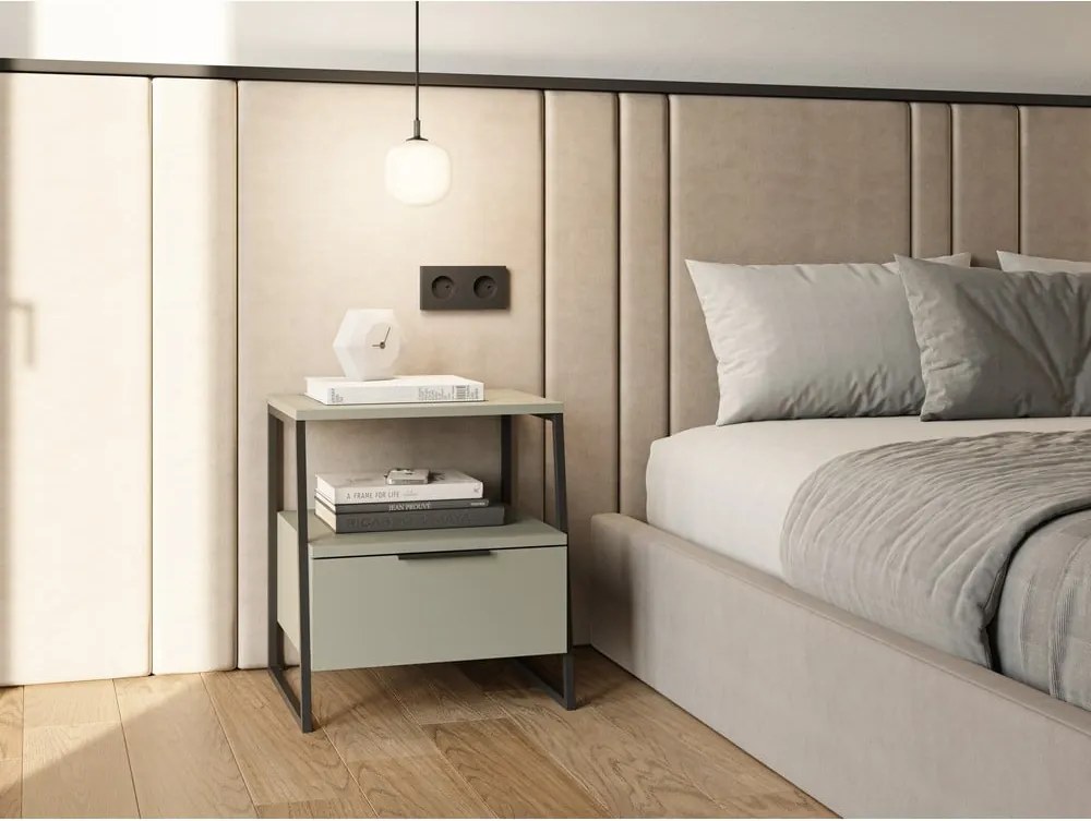 Comodino verde-grigio Velia - Marckeric