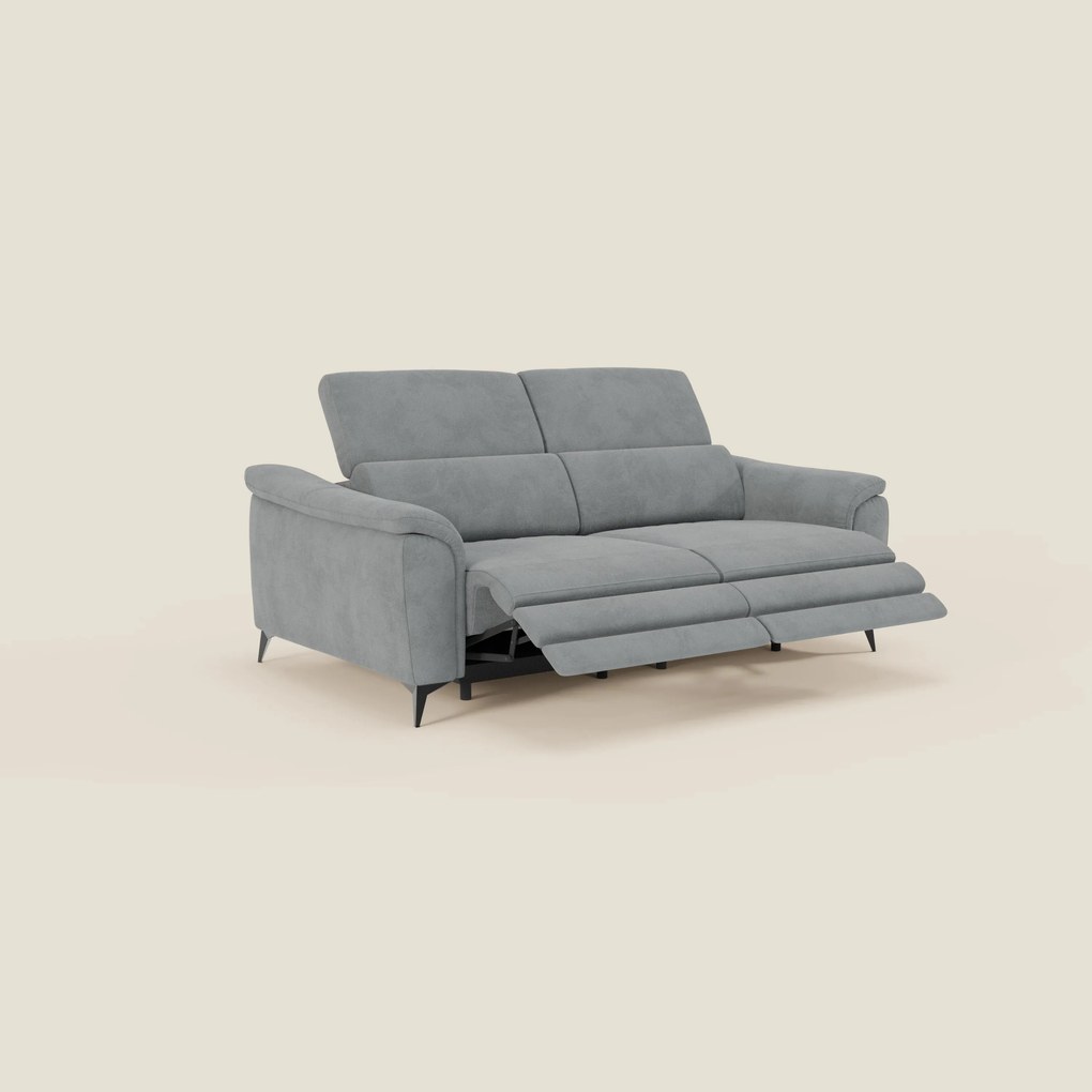 Arcos Divano 3 posti - piedini alti e poggiatesta reclinabili in microfibra impermeabile T11 grigio