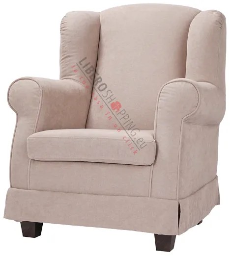 Poltrona imbottita BERGERE in tessuto sfoderabile Beige