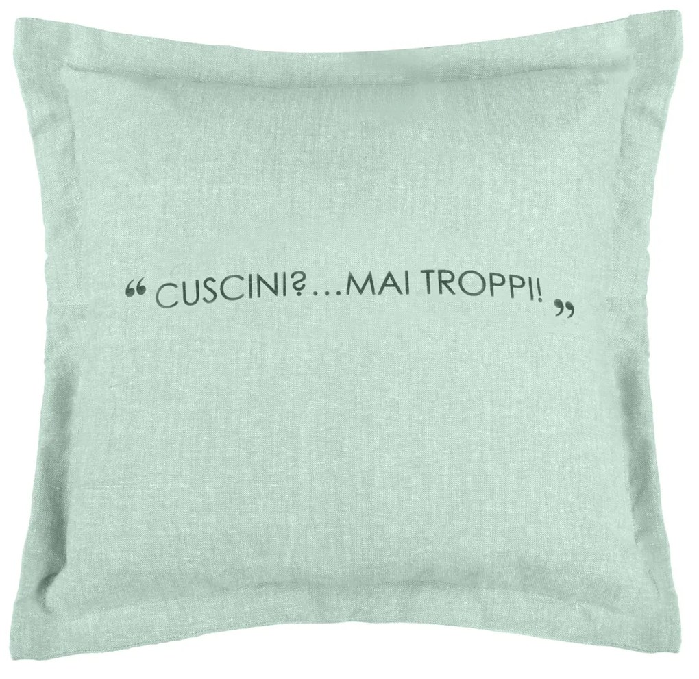 Cuscino divano 45x45 cm scritta verde