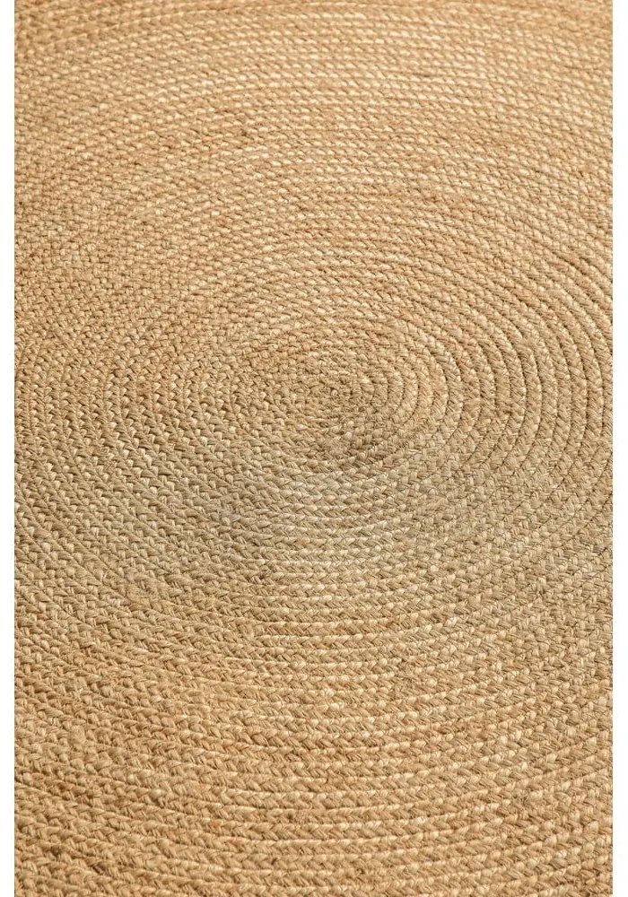 Tappeto rotondo di colore naturale in iuta reversibile ø 140 cm Braided Gold – Hanse Home