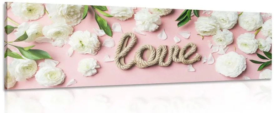 Quadro su tela – Scritta Love in stile romantico