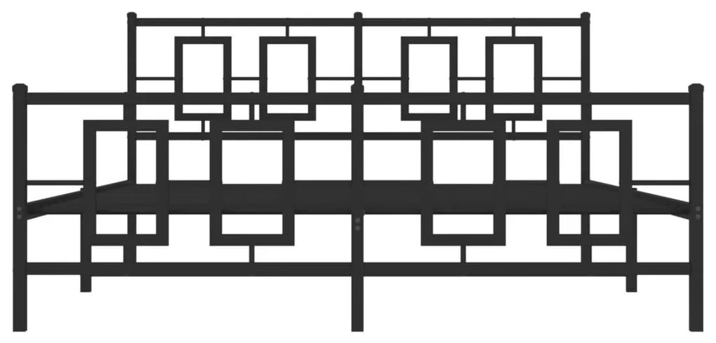 Giroletto con testiera e pediera metallo nero 150x200 cm