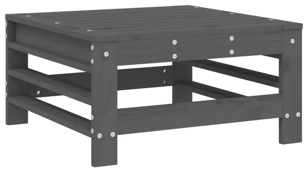 Set salotto da giardino 6 pz grigio in legno massello di pino