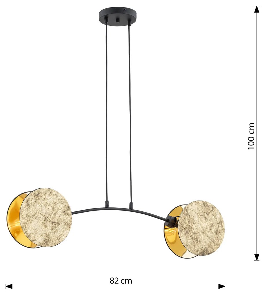 Lampada A Sospensione 2 Luci Moderna Nut In Acciaio Effetto Marmo Bianco