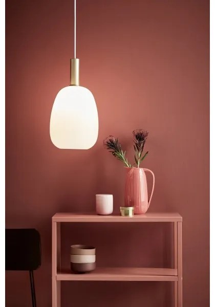 Nordlux - Lampadario a cavo ALTON 1xE27/60W/230V bianco/nero/ottone