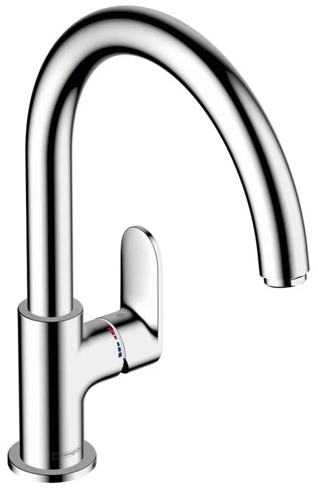 Rubinetto da cucina fisso a collo di cigno Vernis Blend argento cromato lucido HANSGROHE