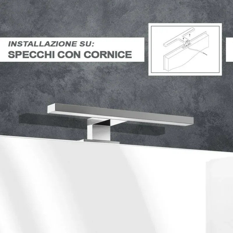 Applique LED per specchio 30 cm luce naturale e doppia installazione