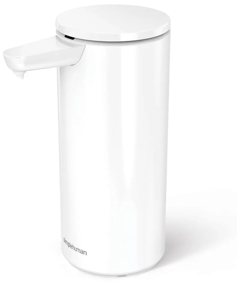 Dispenser di sapone in metallo touchless bianco da 414 ml - simplehuman