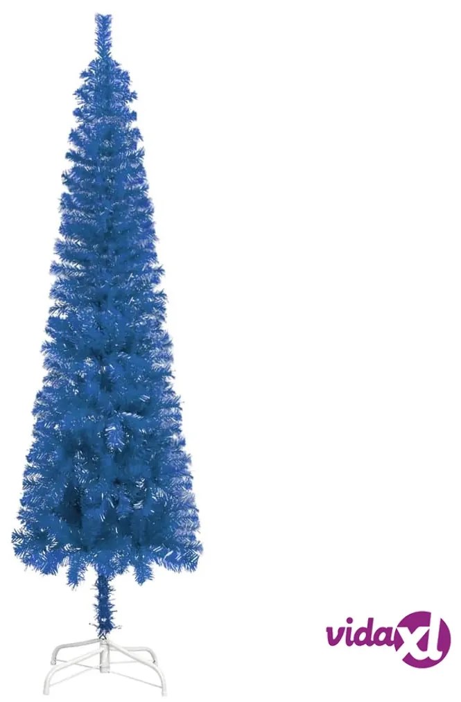 vidaXL Albero di Natale Sottile Blu 210 cm