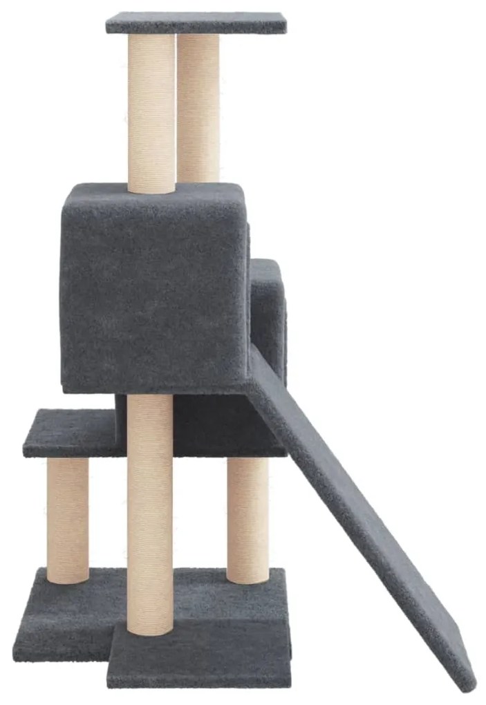 Albero per gatti con tiragraffi in sisal grigio scuro 82 cm