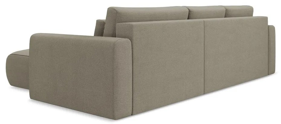 Divano angolare marrone chiaro allungabile/con contenitore (con penisola a destra/con chaise lounge) Kapua – Makamii