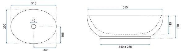 REA-U8198 - Lavabo da appoggio CAROLA SLIM 39x51,5 cm ceramica/bianco lucido