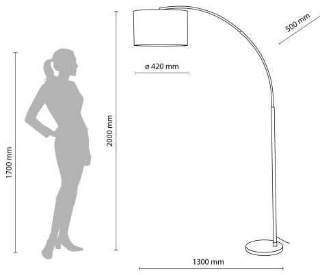 Lampada da terra ZENITH 1xE27/15W/230V cromo opaco/bianco