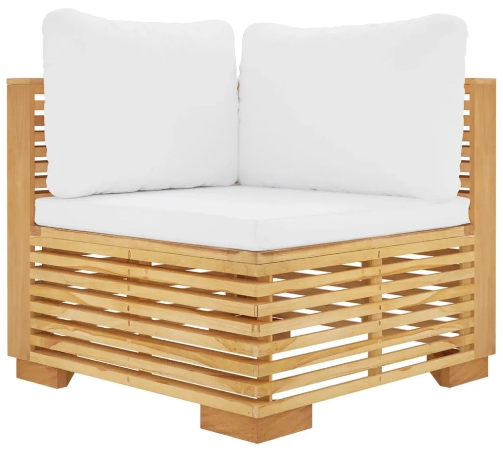 Set divani da giardino 3 pz con cuscini legno massello di teak