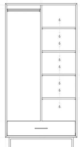 Armadio in legno di quercia di colore naturale 97x196 cm Abies - The Beds